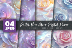 Pastel Rose Bloom Digital Paper Product Image 1