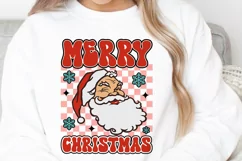 Merry Christmas Santa PNG, Retro Christmas SVG, Retro Santa Product Image 2