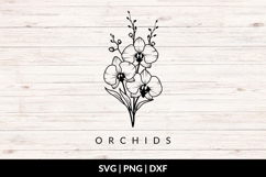 Hand Drawn Orchid Bouquet SVG Product Image 1