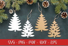 Christmas tree laser SVG PNG| Christmas ornament Product Image 1