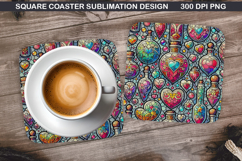 Christmas Coaster Sublimation, Christmas Coaster PNG Design Product Image 1