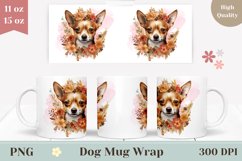 Watercolor Chihuahua Dog Mug Wrap, Dog Coffee Cup Design Product Image 1