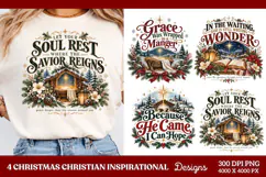 4 Christian Christmas PNG Designs, 4 Christian Inspirational Product Image 1