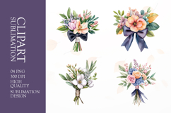 Tropical Green and Blue Leaves with Flowers Clipart PNG Product Image 1