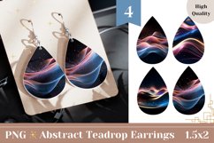 Glitter Earring Sublimation PNG, Liquid Wave Earrings Design Product Image 1