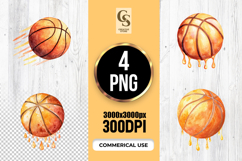 Watercolor Basketball Ball Illustration Clipart png Product Image 1
