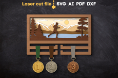 Running Medal Holder SVG laser cut file for Glowforge Product Image 1