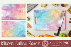 Pastel Sparkly Watercolor Cutting Boards sublimation Designs Product Image 1