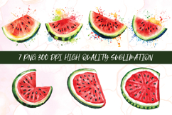 Watercolor watermelon clipart sublimation png Product Image 1