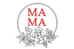 Mama in Floral Frame Machine Embroidery Design Product Image 1