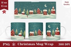 Christmas Mug Wrap Design, Snow Mug Sublimation Design Product Image 1
