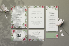 beautiful wedding card invitation set with roses flower Product Image 1