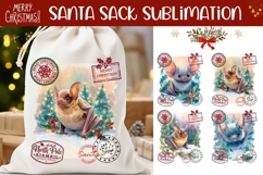 Watercolor Christmas Bat Santa Sack, Christmas Santa Sack Product Image 1