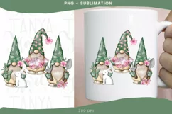 Garden Gnome Png | Gnome With Rabbit | Floral Gnome Png Product Image 1
