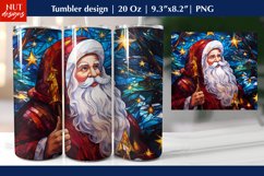 Stained Glass Santa tumbler, Christmas tumbler sublimation Product Image 1
