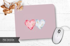 Gold Fleck Watercolor Hearts Mouse Pad PNG Design Product Image 1