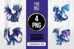 Blue Fantasy Dragon Clipart PNG Product Image 1