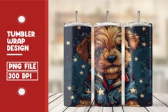 Patriotic dog 4th of July Tumbler Wrap Design Product Image 1