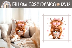 Funny Easter Cow Pillowcase, Easter Pillow Design Product Image 1