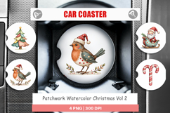 Patchwork Christmas Car Coaster Product Image 1