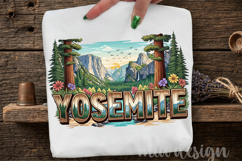 Yosemite PNG, Vintage National Park Half Dome Sublimation Product Image 1