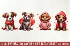 Cute Valentine Dog Clipart, Valentines Day Dog Clipart Product Image 1