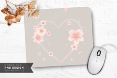 Pastel Hearts and Flowers Mouse Pad PNG Design Product Image 1