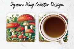 Mushroom Mug coaster | Coaster | Sublimation Design Product Image 1