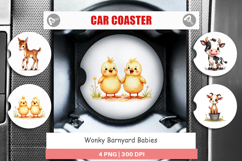 Wonky Barnyard Babies Car Coaster Product Image 1