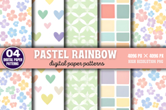 Pastel Rainbow Background Digital Paper PNG Product Image 1