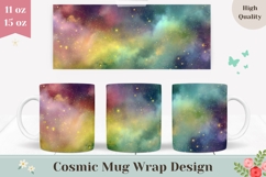 Neon Clouds Mug Wrap Design, Celestial Mug Sublimation Product Image 1
