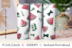 Watercolor Watermelon Tumbler, Fruits Tumbler Template Product Image 1
