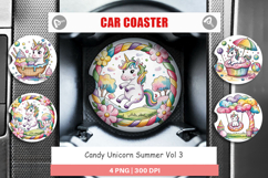 Car Coaster Candy Unicorn Summer Product Image 1