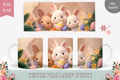 Cute Spring Mug Design, Easter Bunnies Mug Template Product Image 1