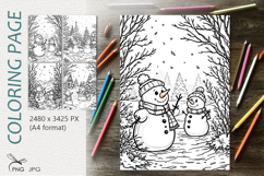 Christmas snowmans|Coloring page Product Image 1