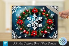 Snowflake Initials with Festive Wreath Cutting Board PNG Product Image 1