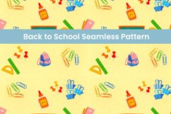 Back to school seamless design, backpack, rulers, supplies Product Image 1