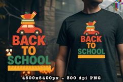 Back to School Retro Car and Books Sublimation Design Product Image 2