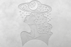 Moon Girl SVG PNG EPS Ai/ Woman With Stars Silhouette Art Product Image 3
