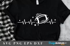 Football design svg|Heartbeat with football ball svg Product Image 1