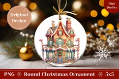 Christmas Sweet House Ornament, Christmas Ornament PNG Product Image 1