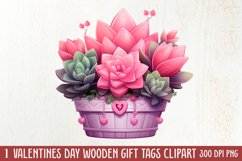 Pink Valentine Succulent Pot Clipart Product Image 1
