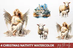 Christmas Nativity Watercolor Clipart PNG Product Image 1