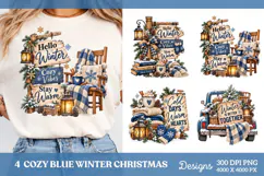 4 Cozy Winter Shirt PNG Designs, 4 Rustic Winter Quote Shirt Product Image 1
