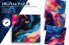 Rainbow Watercolor Alcohol Ink Background Digital Paper Product Image 1