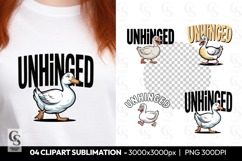 Unhinged Goose Clipart Sublimation PNG Product Image 1