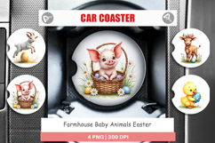 Baby Animals Easter Car Coaster Product Image 1