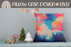 Colorful Clouds Pillow Design, Sky Pillow Sublimation Product Image 1
