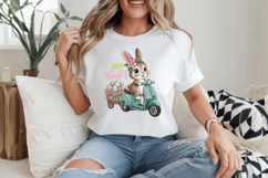 Happy Easter rabbit carry eggs PNG Sublimation | Happy Easte Product Image 2