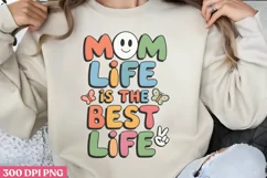 Mom life is the best life PNG, Retro Mama Sublimation PNG Product Image 1